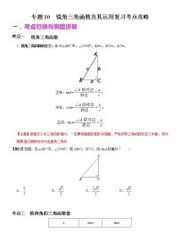 2022年（通用版）中考数学二轮复习核心专题复习攻略：专题10 锐角三角函数及其运用（原卷+解析版）