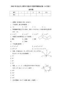 2022年北京人大附中分校中考数学模拟试卷（4月份）（含解析）