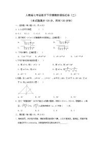 2022年人教版七年级数学下学期期末复习模拟试卷+答案（二）