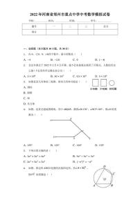 2022年河南省郑州市省实验重点中学中考数学模拟试卷(含答案)