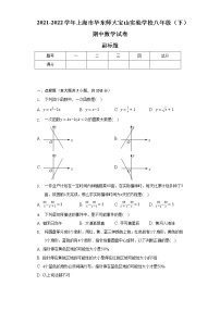 2021-2022学年上海市华东师大宝山实验学校八年级（下）期中数学试卷（含解析）