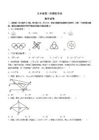 2022年江苏省盐城市建湖县中考二模数学试题（含答案）