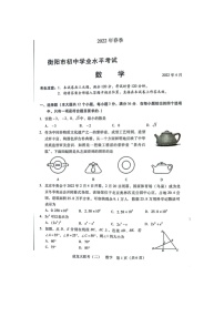 湖南省衡阳市2022年初中学业水平考试模拟数学试题（有答案）