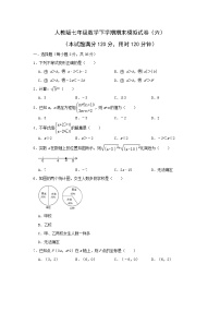 2022年人教版七年级数学下学期期末复习模拟试卷+答案（六）