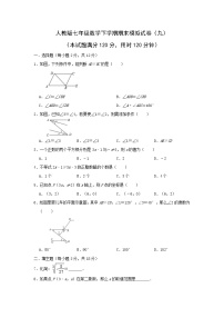 2022年人教版七年级数学下学期期末复习模拟试卷+答案（九）