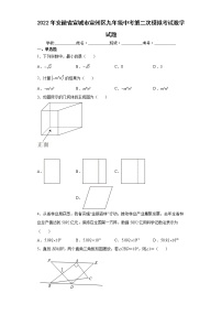 2022年安徽省宣城市宣州区九年级中考第二次模拟考试数学试题(word版含答案)