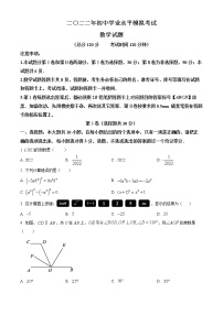 精品解析：2022年山东省东营市河口区九年级下学期数学第二次仿真模拟题(解析版+原卷板)