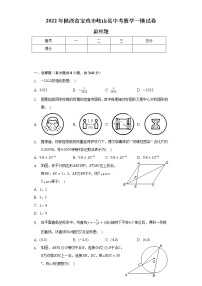 2022年陕西省宝鸡市岐山县中考数学一模试卷（含解析）