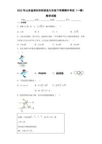 2022年山东省滨州市阳信县九年级下学期期中考试（一模）数学试题(含答案)