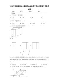 2022年安徽省宣城市宣州区九年级中考第二次模拟考试数学试题(含答案)