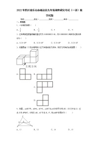 2022年四川省乐山市峨边县九年级调查研究考试（一诊）数学试题(word版含答案)