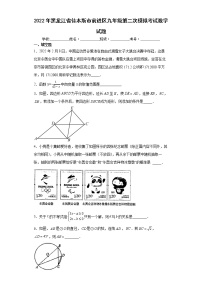 2022年黑龙江省佳木斯市前进区九年级第二次模拟考试数学试题(word版含答案)