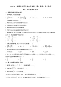 2022年上海市浦东新区进才实验中学八年级下学期期末数学试题（原卷版）