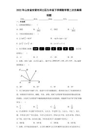 2022年山东省东营市河口区九年级下学期数学第二次仿真模拟题(含答案)