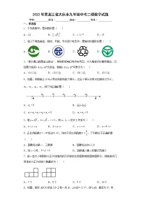 2022年黑龙江省大庆市九年级中考二模数学试题(word版含答案)