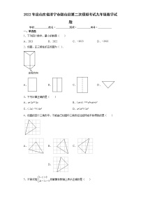 2022年度山东省济宁市微山县第二次模拟考试九年级数学试题(word版含答案)