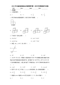 2022年安徽省淮南市东部地区第一次中考模拟数学试题(word版含答案)