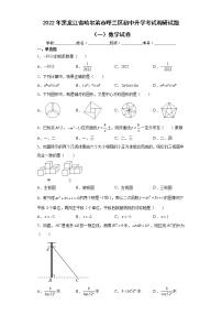 2022年黑龙江省哈尔滨市呼兰区初中升学考试调研试题（一）数学试卷(word版含答案)