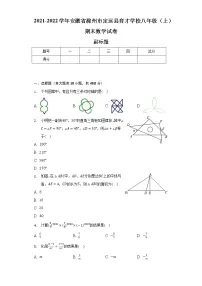 2021-2022学年安徽省滁州市定远县育才学校八年级（上）期末数学试卷（含解析）