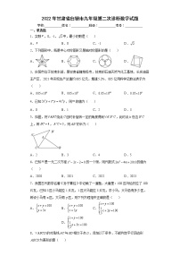 2022年甘肃省白银市九年级第二次诊断数学试题(word版含答案)