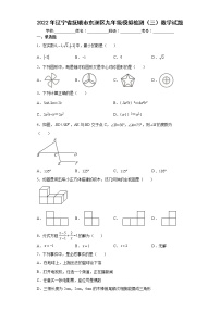 2022年辽宁省抚顺市东洲区九年级模拟检测（三）数学试题(word版含答案)