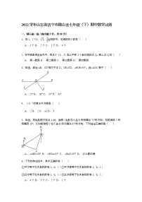 【解析版】2022学年济宁市微山县七年级下期中数学试卷