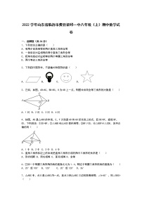 【解析版】费县梁邱一中2022学年八年级上期中数学试卷