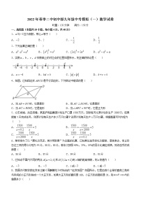 2022年湖南省株洲市第二中学九年级中考模拟（一）数学试题(word版无答案)