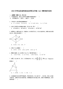 【解析版】枣庄市山亭区2022学年九年级上期中数学试卷