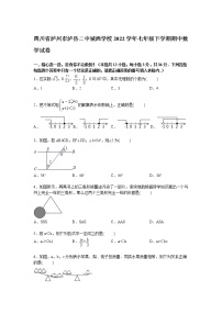 【解析版】泸县二中城西学校2022年七年级下期中数学试卷