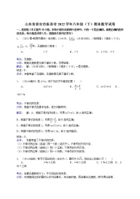 【解析版】泰安市新泰市2022学年八年级下期末数学试卷