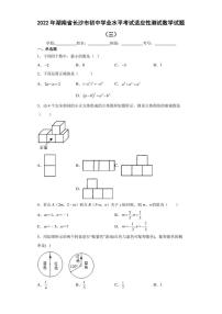 2022年湖南省长沙市初中学业水平考试适应性测试数学试题（三）(含答案)