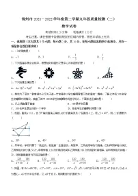 2022年辽宁省锦州市九年级下学期质量检测(二)数学试题(word版含答案)