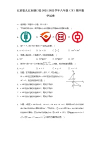 江西省九江市湖口县2021-2022学年八年级（下）期中数学试卷（含解析）