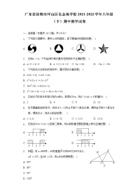 广东省深圳市坪山区弘金地学校2021-2022学年八年级（下）期中数学试卷（含解析）