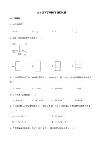 2022年浙江省金华市六校联谊九年级下学期数学模拟试卷（附答案）