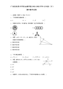 广东省东莞中学松山湖学校2021-2022学年七年级（下）期中数学试卷（含解析）