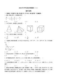 2022年甘肃省酒泉市肃州区中考适应性检测（二）数学试题(word版含答案)