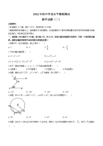 2022年山东省菏泽市单县中考二模数学试题(word版含答案)