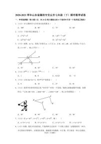 2020-2021学年山东省潍坊市安丘市七年级（下）期中数学试卷