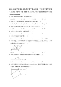 2020-2021学年福建省龙岩市漳平市八年级（下）期中数学试卷