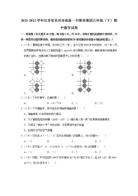 2021-2022学年江苏省苏州市高新一中教育集团八年级（下）期中数学试卷