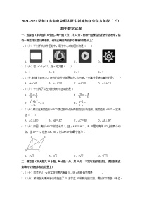 2021-2022学年江苏省南京师大附中新城初级中学八年级（下）期中数学试卷