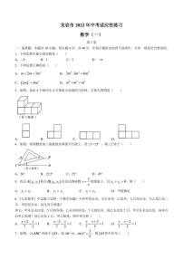 2022年福建省龙岩市中考适应性练习(一）数学试题(含答案)