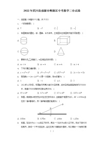 2022年四川省成都市郫都区中考数学二诊试卷-（含解析）