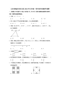 山东省临沂市沂水县2022年九年级一轮考试考试数学试题(word版无答案)