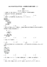 2022学年陕西省澄城县九年级中考模拟考试数学试题（三模）(word版无答案)