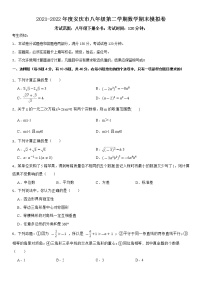 2021-2022年度安庆市八年级第二学期数学期末模拟卷