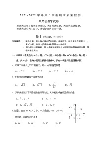 人教版2021-2022八年级下册数学期末复习试卷（三）无答案