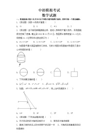 2022年河南省中招模拟考试数学试题(含答案-双向细目表) (3)